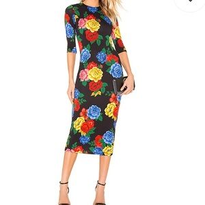 Alice + Olivia Delora Fitted Dress Floral Size 8